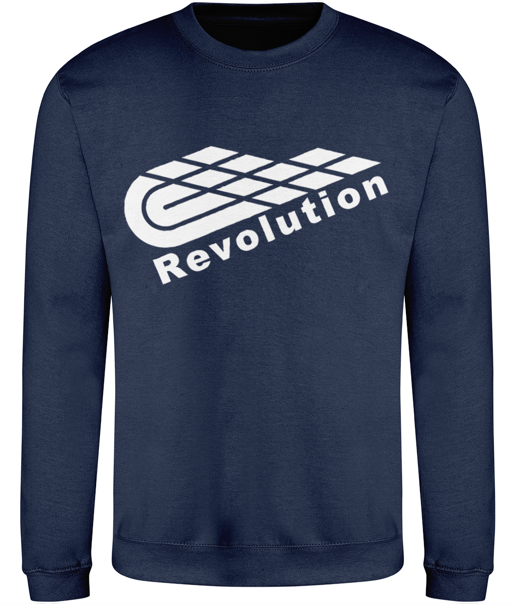 Revolution: Just Classic Adult Unisex Sweatshirt JH030 L-White Logo: (Other Colour-Variants available)