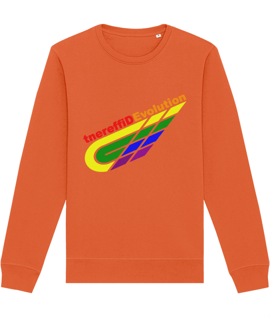 Different Evolution: Eco Roller Adult Unisex Sweatshirt SX137 L-Rainbow Logo2: (Other Colour-Variants available)