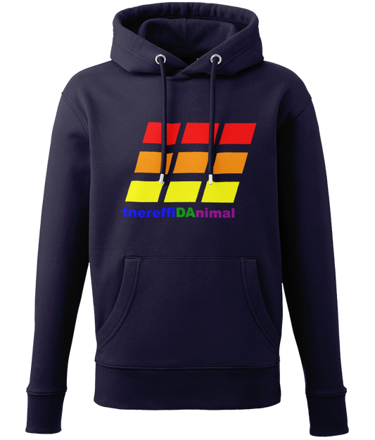 Different Animal: Eco Men Hoodie / Adult Unisex Hoodie AM001 L-Rainbow Logo2: (Other Colour-Variants available)