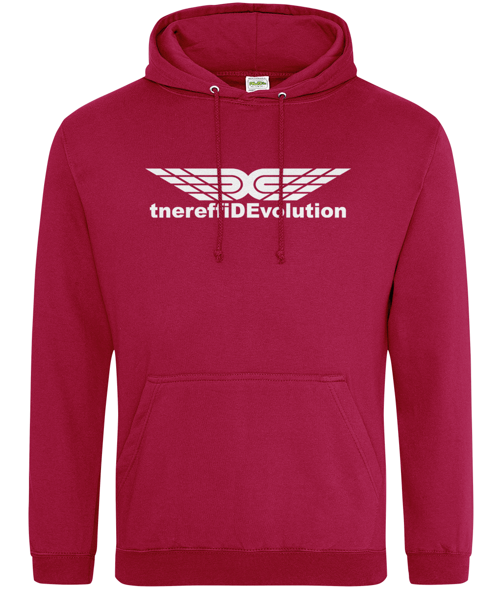 Different Evolution: College Adult Unisex Hoodie JH001 L-White Logo1: (Other Colour-Variants available)