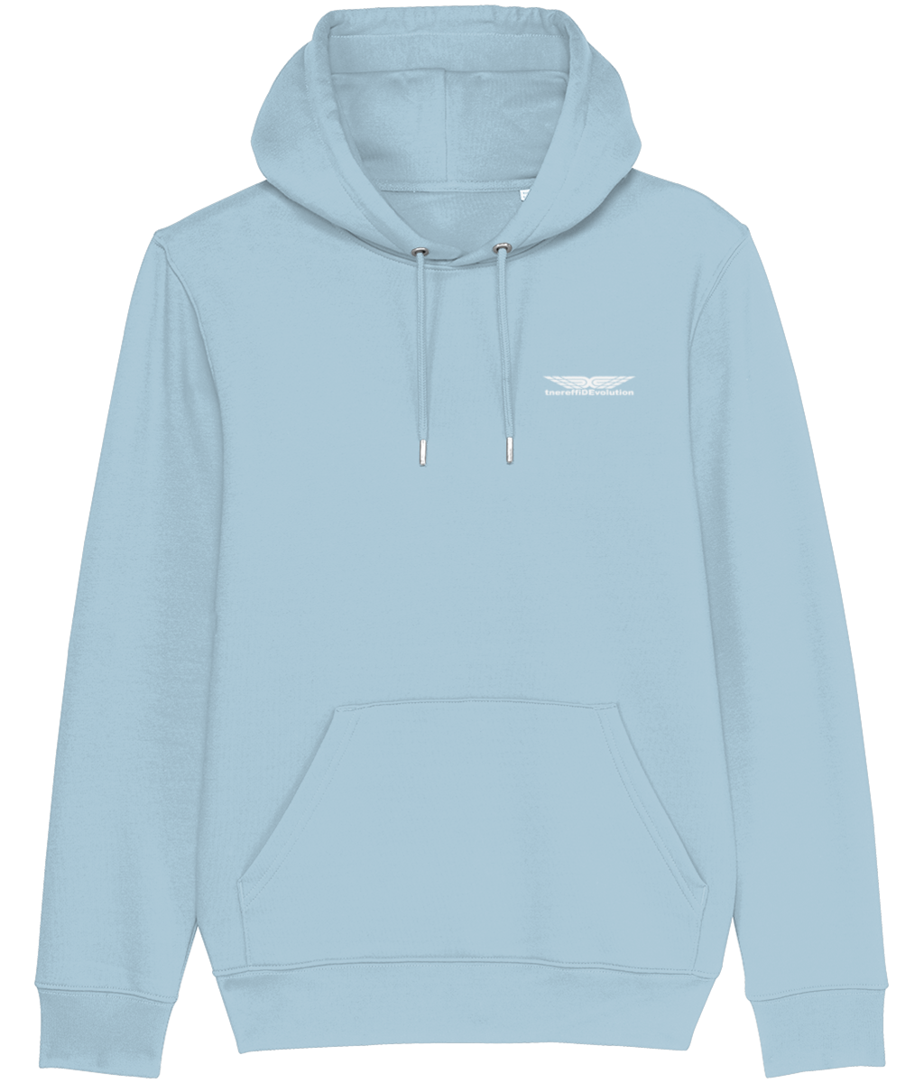 Different Evolution: Eco Cruiser Adult Unisex Hoodie SX005 S-White Logo1: (Other Colour-Variants available)