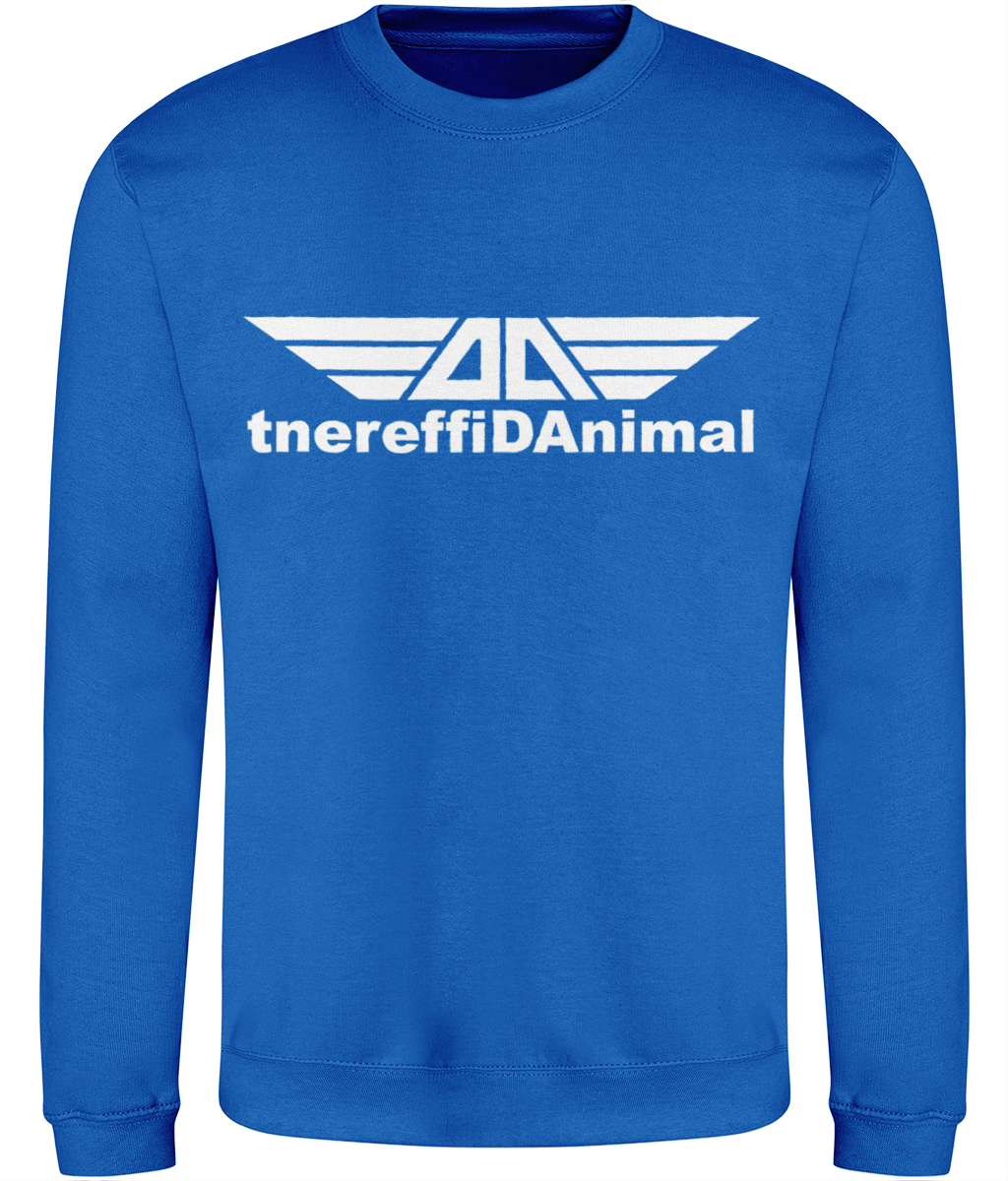 Different Animal: Just Classic Adult Unisex Sweatshirt JH030 L-White Logo1: (Other Colour-Variants available)