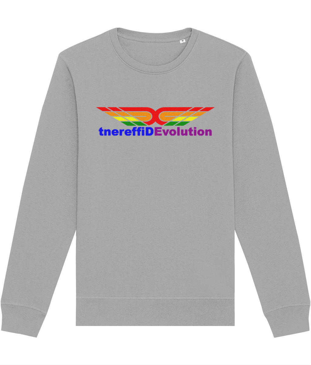 Different Evolution: Eco Roller Adult Unisex Sweatshirt SX137 L-Rainbow Logo1: (Other Colour-Variants available)