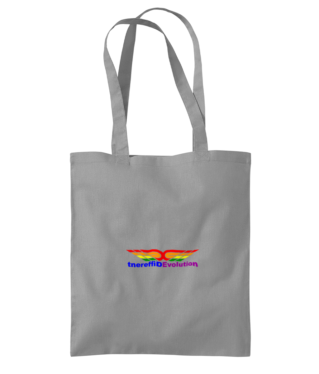 Different Evolution: Eco Organic Premium Cotton Tote Bag WM261 S-Rainbow Logo1: (Other Colour-Variants available)