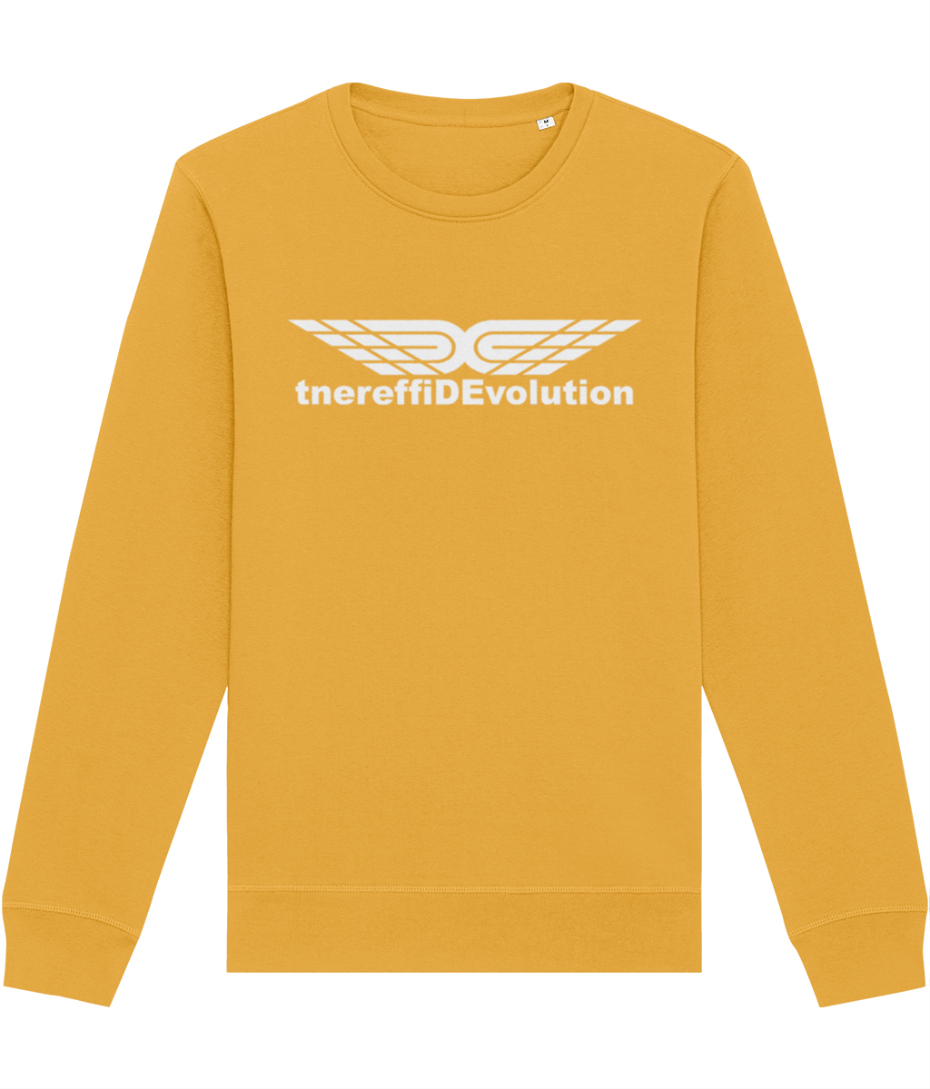 Different Evolution: Eco Roller Adult Unisex Sweatshirt SX137 L-White Logo1: (Other Colour-Variants available)