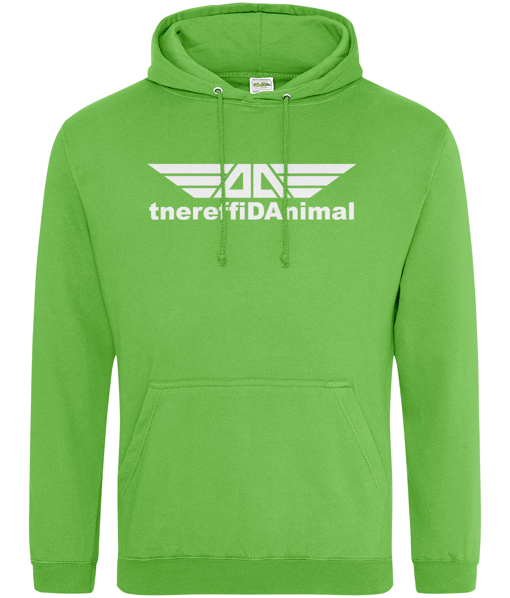 Different Animal: College Adult Unisex Hoodie JH001 L-White Logo1: (Other Colour-Variants available)