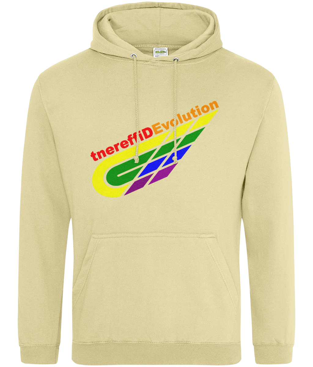 Different Evolution: College Adult Unisex Hoodie JH001 L-Rainbow Logo2: (Other Colour-Variants available)