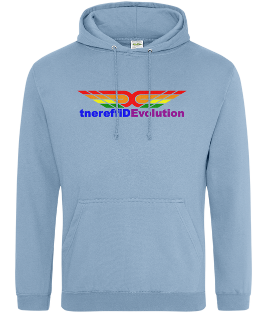 Different Evolution: College Adult Unisex Hoodie JH001 L-Rainbow Logo1: (Other Colour-Variants available)