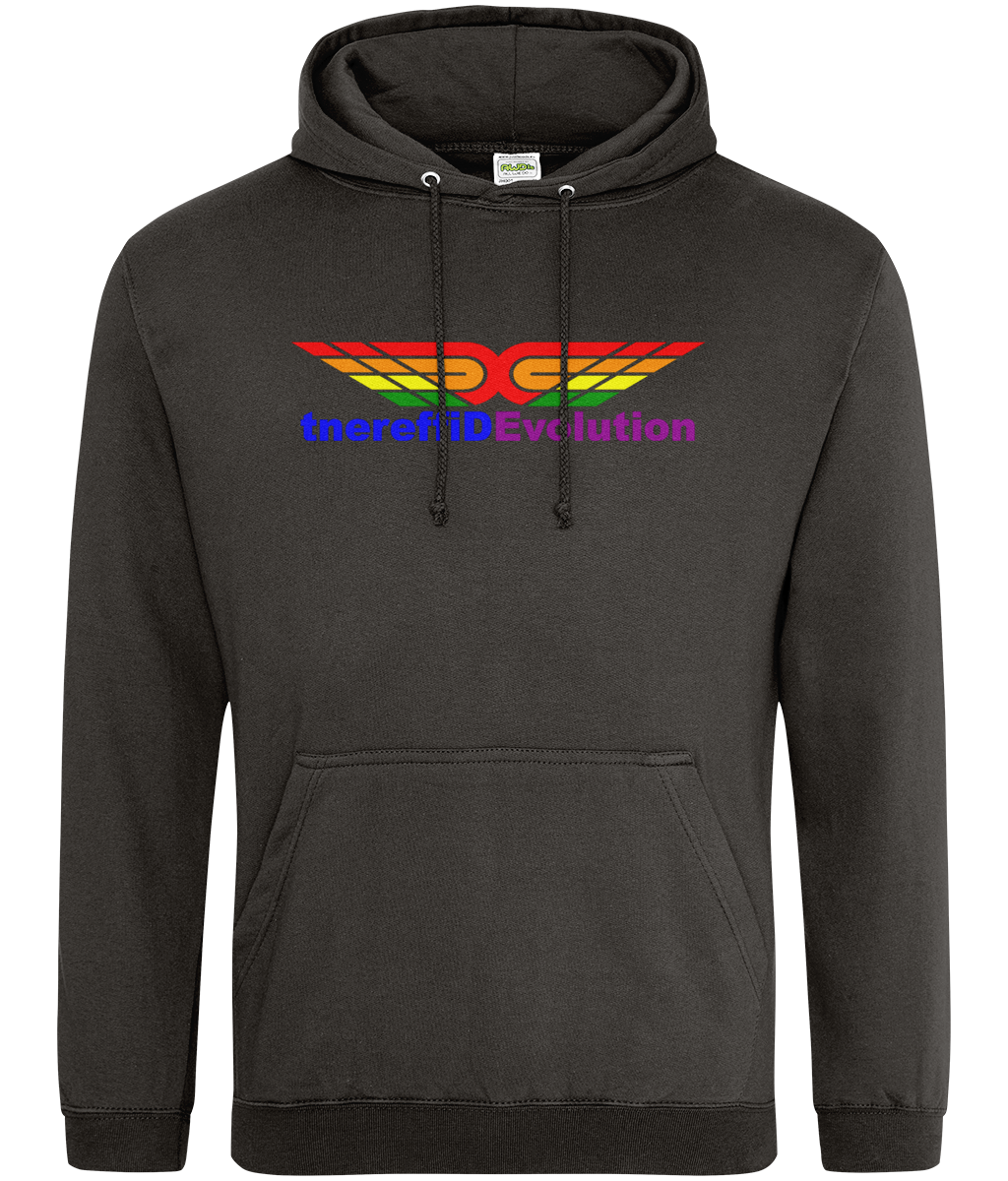 Different Evolution: College Adult Unisex Hoodie JH001 L-Rainbow Logo1: (Other Colour-Variants available)